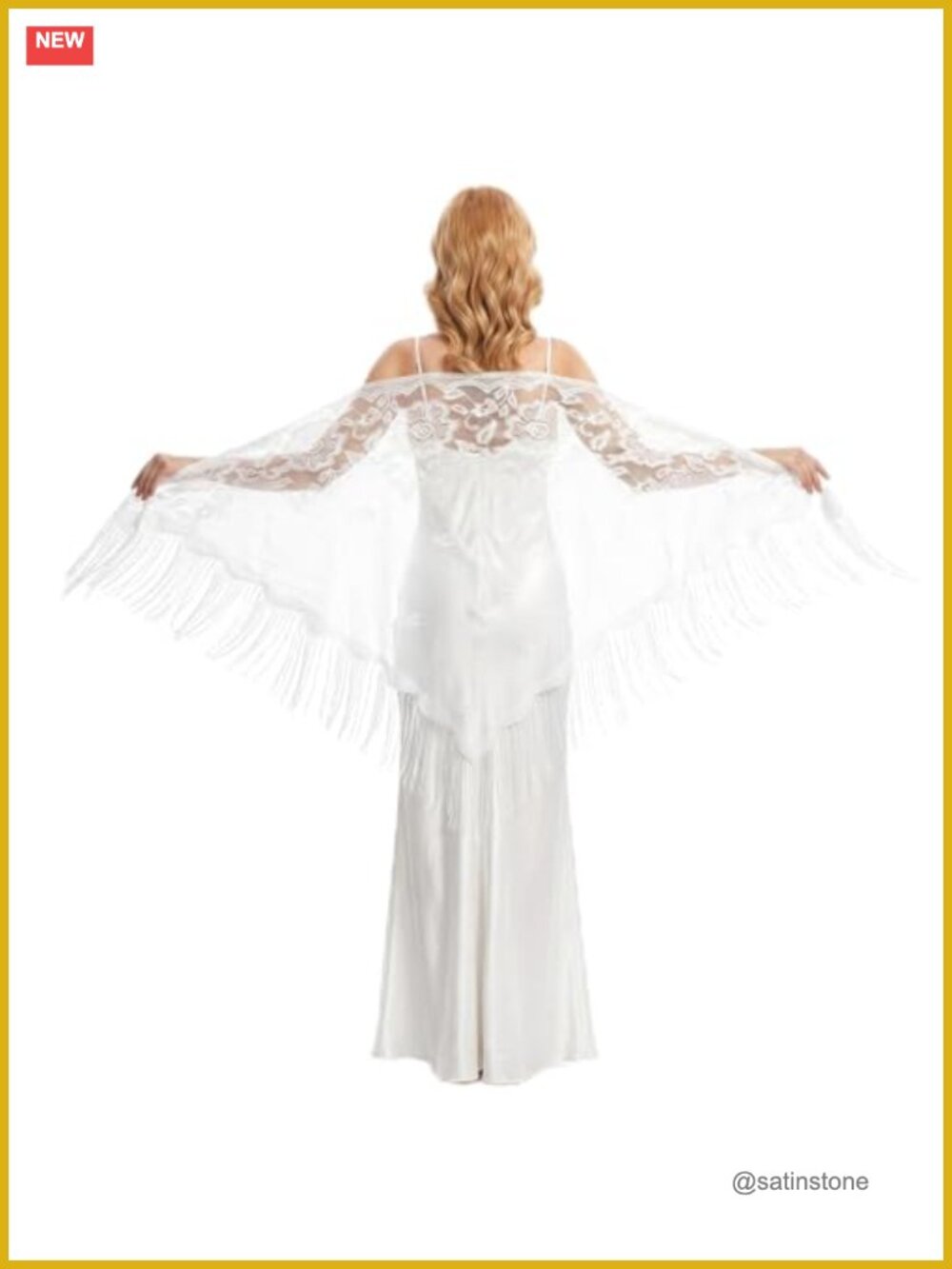 Triangle Lace Shawl Wrap 74.8" Scarf Tassel Mantilla Wedding